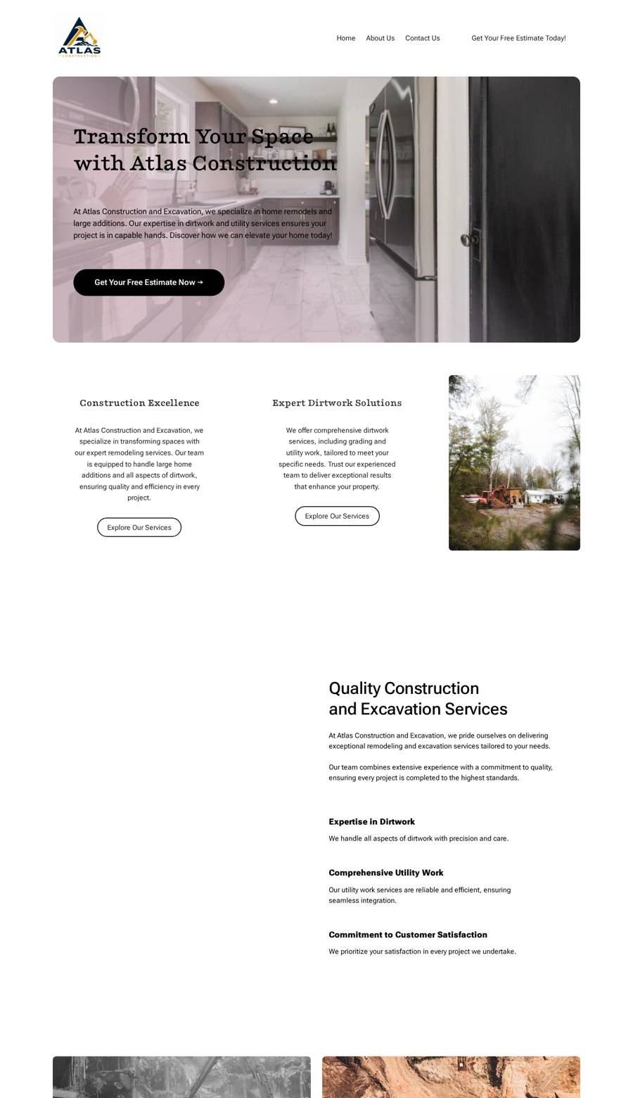 Current Atlas homepage on desktop