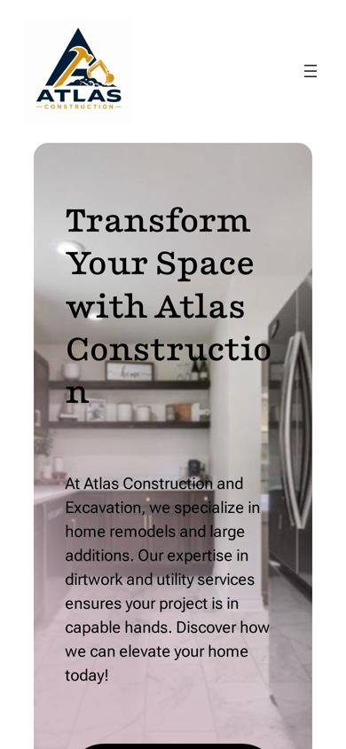 Current Atlas homepage on a phone