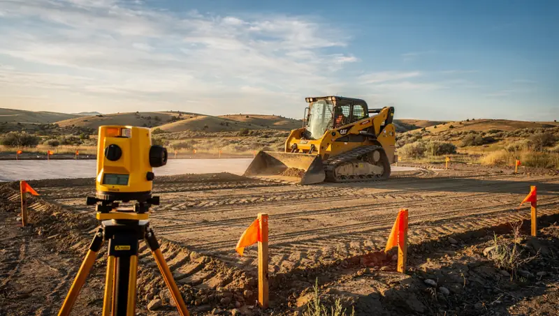 Pad grading with laser level